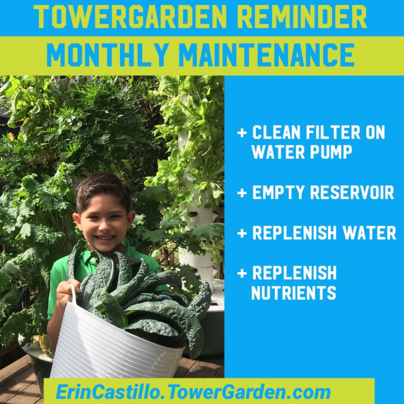 Tower Garden Monthly Maintenance Reminder