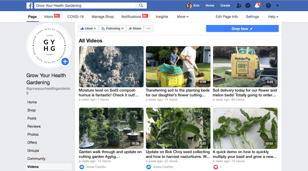 Grow Your Health Gardening Facebook Live Video Library Archive