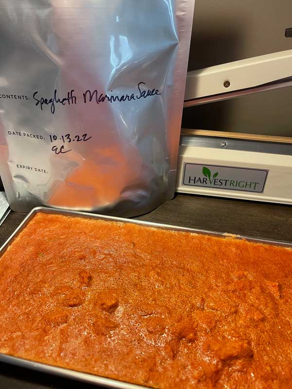 Freeze dried marinara