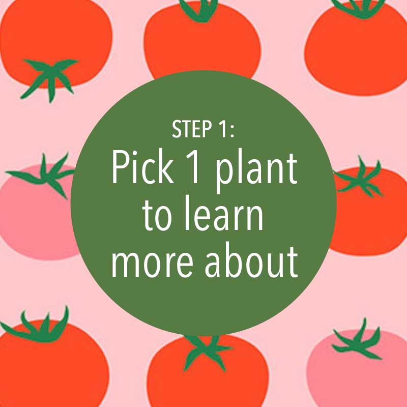 Step 1: Pick 1 (one) plant to learn more about.