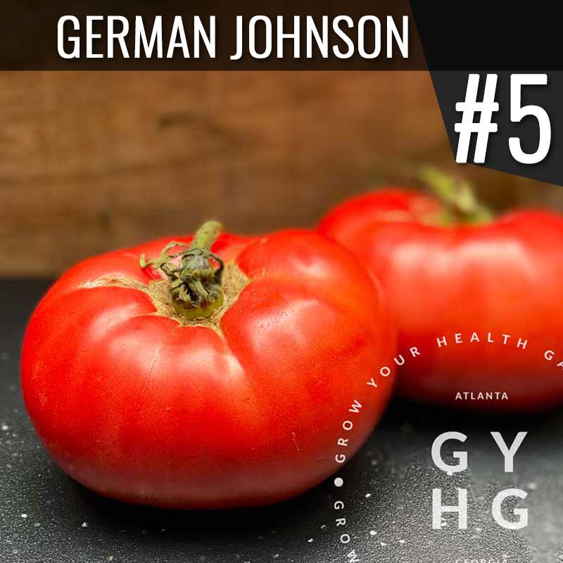 Grow Your Health Gardening Seed Company German Johnson Heirloom Tomato: Number 5 most productive variety from 2021